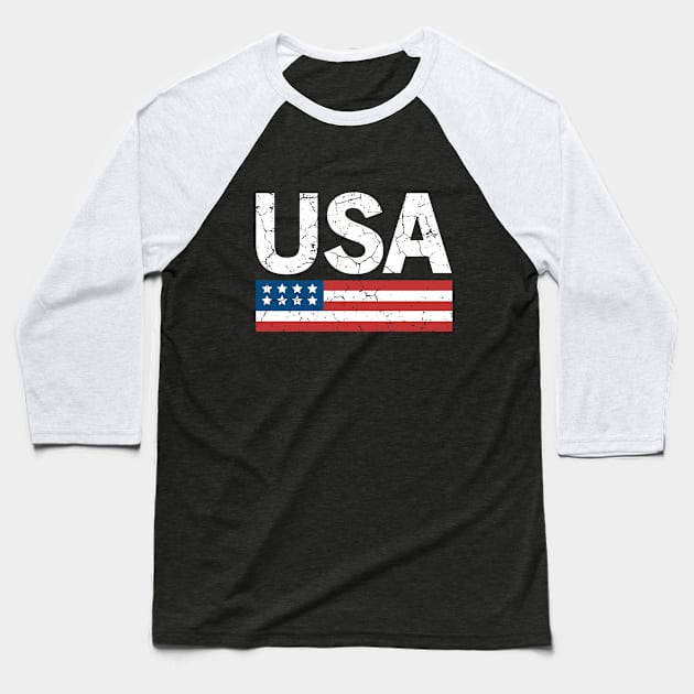 Usa Gift, USA FLAG Baseball T-Shirt by UranusArts